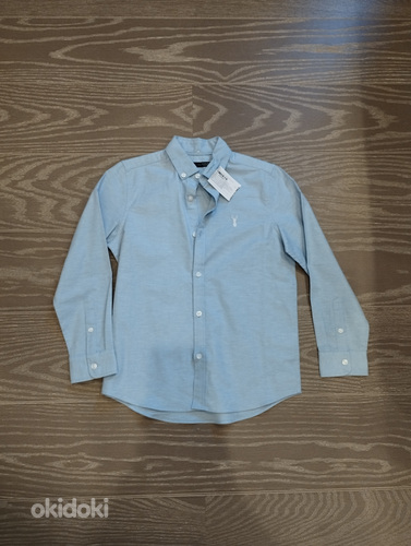 Рубашка для мальчиков Next, новая, белая и светло-голубая, размер 128 (фото #1)
