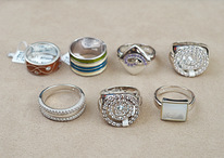 Новые серебряные кольца с цирконами