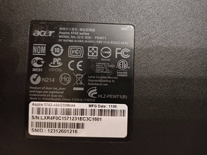 LOT! Sülearvuti Laptop Acer Aspire 5742-484G50Mnkk (5 foto / 7)