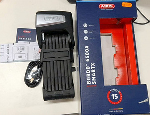 LOT! ABUS Bordo 6500A SmartX jalgrattalukk BT alarmiga 110cm (3 foto / 5)