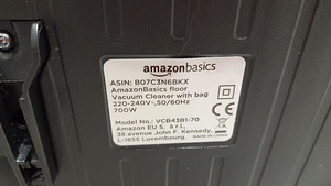МНОГО! Пылесос AmazonBasics с мешком, 700 Вт (8 фото из 9)