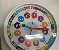 LOT!NEW Развивающие настенные часы для детей на английском языке Olock 30см