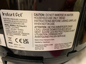 Фритюрница и мультиварка Instant Pot Crisp 7,6 л 1500 Вт (6 фото из 10)