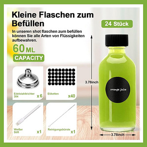 LOT! UUS Etievort Mini klaaspudelid, 24 tk, 60 ml (6 foto / 9)