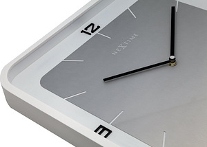 LOT! UUS Vaikne NeXtime Seinakell, valge, 40 x 40 x 4 cm (3 foto / 9)