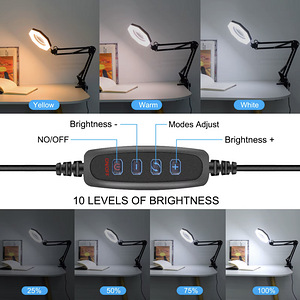 NEWACALOX 8J-225-S LED laualamp USB 5X suurendusklaasiga (4 foto / 10)