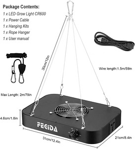 LED kasvuvalgusti FECiDA GL-CR600, 6000 lm, 65 W, 3 tk. (3 foto / 10)