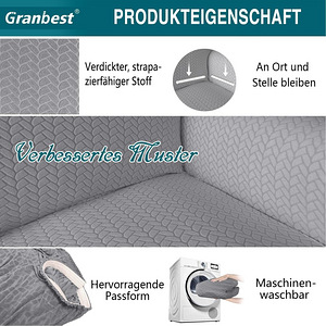LOT! UUS Diivanikate Granbest, 3-kohaline, helehall (6 foto / 7)