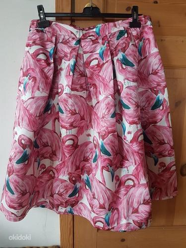 Новая юбка с рисунком фламинго размеров M и XL (см. размер) (фото #1)