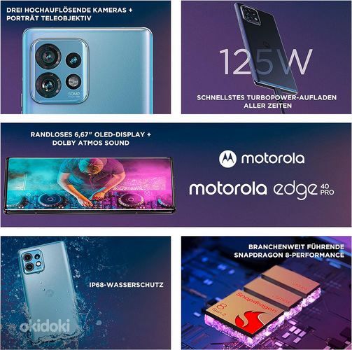 Motorola Edge 40 Pro 256GB Lunar Blue (фото #2)