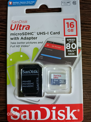 Mälukaart microSDHC 16 GB (foto #1)