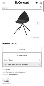Стулья boConcept Ottawa, 4 шт., новые (1 фото из 1)