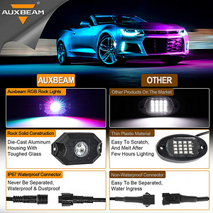8 Pods RGB LED Rock Lights with Bluetooth Controller (uus) (6 foto / 8)
