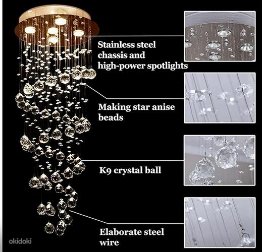 Modern Cristal Pendant lights 120 -27pendals. Лампа для зала (фото #2)