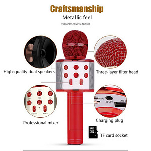 Karaokemikrofon, juhtmevaba Bluetoothiga ja muutmisefektid (9 foto / 10)
