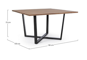 Садовая мебель обеденный стол Bizzotto Helsinki 130x130