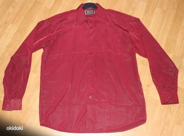Красная мужская рубашка, размер 41/42 (фото #1)