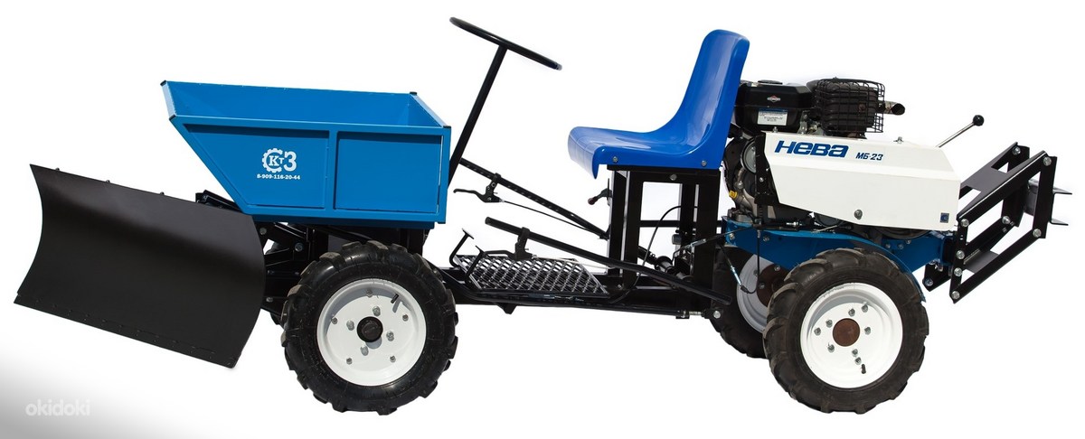 Мини-трактор, мотоблок, ковш для снега, дробилка, прицеп (фото #5)
