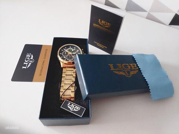 Классические мужские часы LIGE - Gold Edition (фото #5)