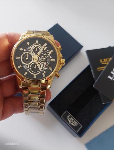 Классические мужские часы LIGE - Gold Edition (фото #3)