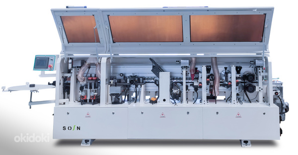 20-09- Kraštų užklijavimo staklės WOODLAND MACHINERY (su lan