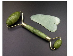 Jadeiidist massaažirullik + Gua Sha massaažikivi (1 foto / 1)