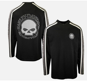Harley-Davidson Men's Black Grey Skull V-Neck L Sleeve (1 foto / 4)