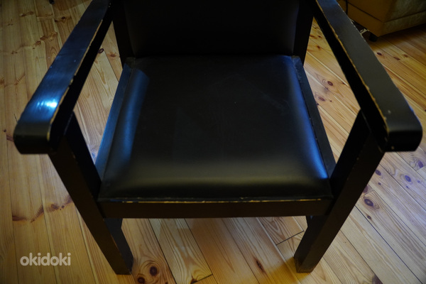 Massiivsed toolid, troonid 2x - täispuit, nahk (foto #3)