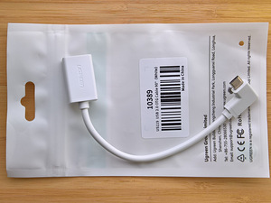 Micro USB2.0 A Male to USB2.0 B Female OTG Cable 90 Angle (3 foto / 3)