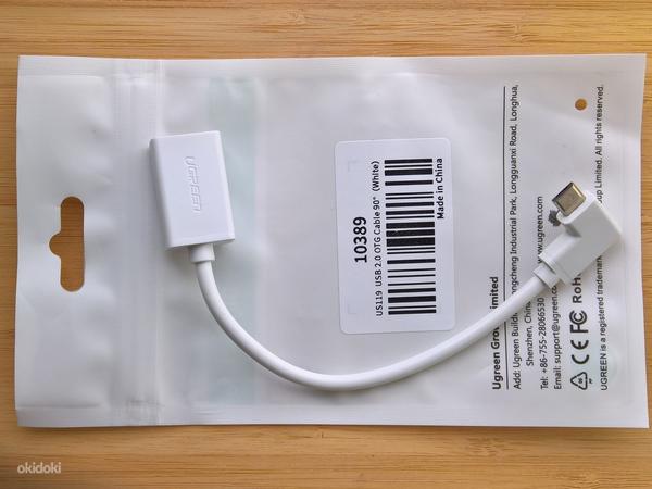 Micro USB2.0 A Male to USB2.0 B Female OTG Cable 90 Angle (фото #3)
