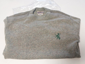 Sweater Glenhusky of Scotland 100% Wool Leather Patch L (1 foto / 8)