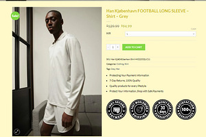 HAN KJØBENHAVN Men's V-Neck Football Long Sleeve Jersey XL (10 foto / 10)