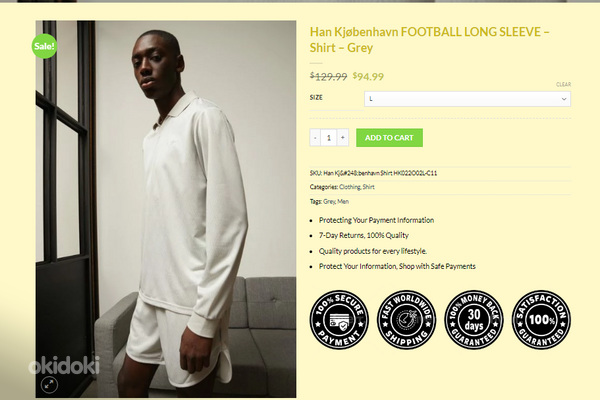 HAN KJØBENHAVN Men's V-Neck Football Long Sleeve Jersey XL (foto #4)