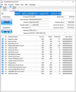 Kõvaketas SATA HDD 2.5 WD3200BPVT 320GB (2 foto / 3)