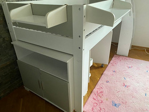 Lapse voodi (komplekt - kummut, riiulid, laud, madrats) (3 foto / 6)