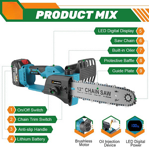 Новая аккумуляторная цепная пила Makita аналог 18V (2 фото из 10)