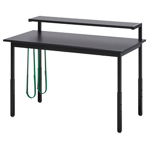 Mängurilaud riiuliga, must, 120x60 cm IKEA UTVISNING (1 foto / 2)