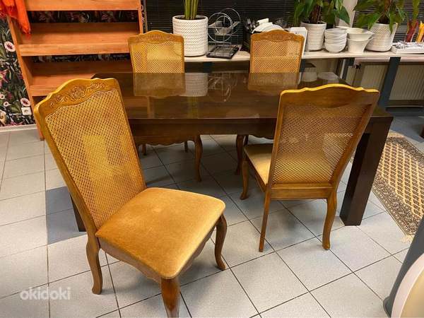 Täispuit laud ja 4 tooli (foto #3)