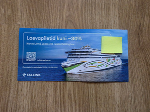 Kaks Tallink sooduskupongi Helsingisse (1 foto / 2)