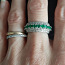 Серебряное кольцо с изумрудами и бриллиантами (микро) (фото #1)