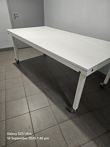 Valge laud söögilaud kontorilaud kirjutuslaud 2m x 1m (6 foto / 8)