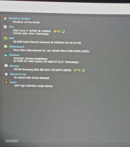 Lauaarvuti i7 +34 curved monitor (foto #2)