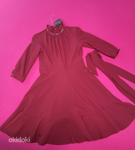 Торжественное платье бордового цвета s. М (фото #9)