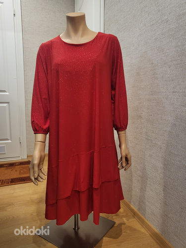 UUS Ярко-красное платье с блестками, размер XL+ (фото #4)