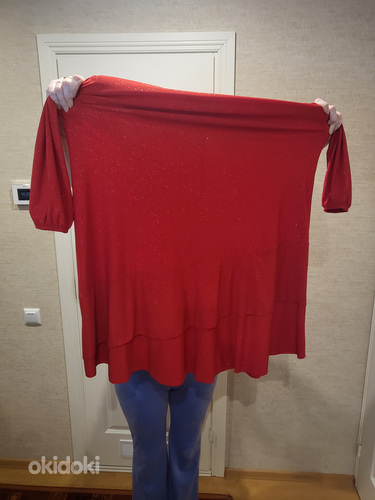 UUS Ярко-красное платье с блестками, размер XL+ (фото #7)