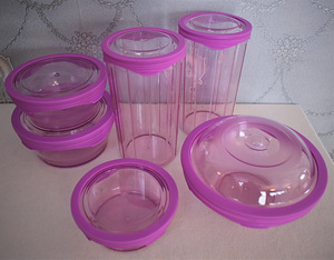 UUS. Säilitusnõude komplekt Sunrise Jasmine (Tupperware) (3 foto / 9)