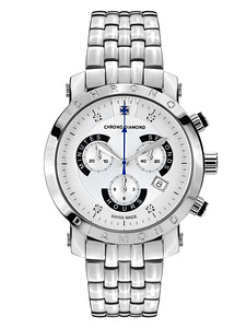 Kell Chrono Diamond Nestor Stahl Silber analoog Swiss quartz (1 foto / 3)