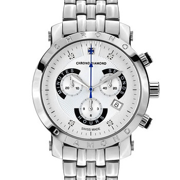 Часы Chrono Diamond Nestor Stahl Silber аналоговые Swiss quartz