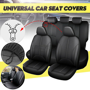 9PCS Full Car 5 Seat Cover Front Rear Protector Leather