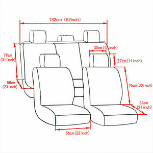 9PCS Full Car 5 Seat Cover Front Rear Protector Leather (2 foto / 3)